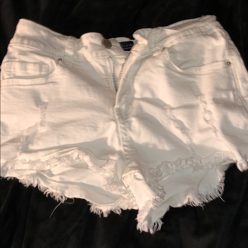 White Ripped Booty Shorts